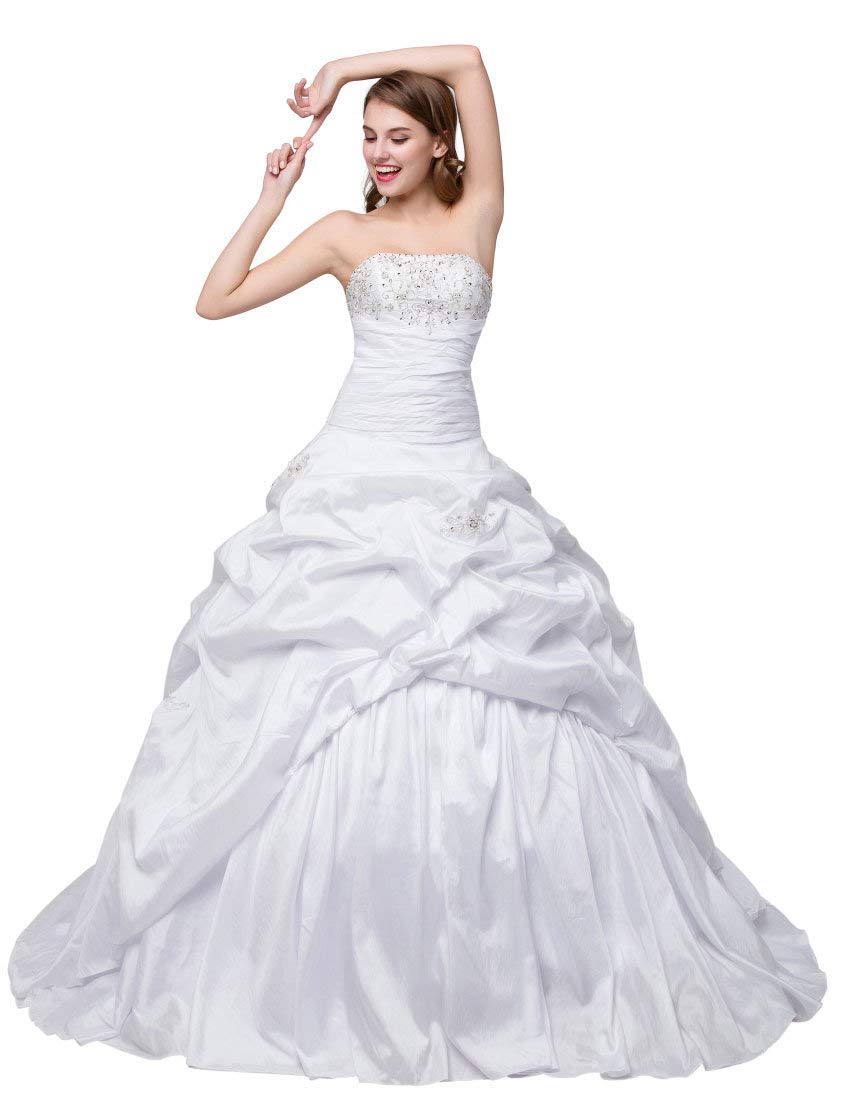 Elegant Strapless Silver Embroidered Taffeta Wedding Dress for Women – Perfect for Bridal Ceremonies, Evening Galas & Formal Events
