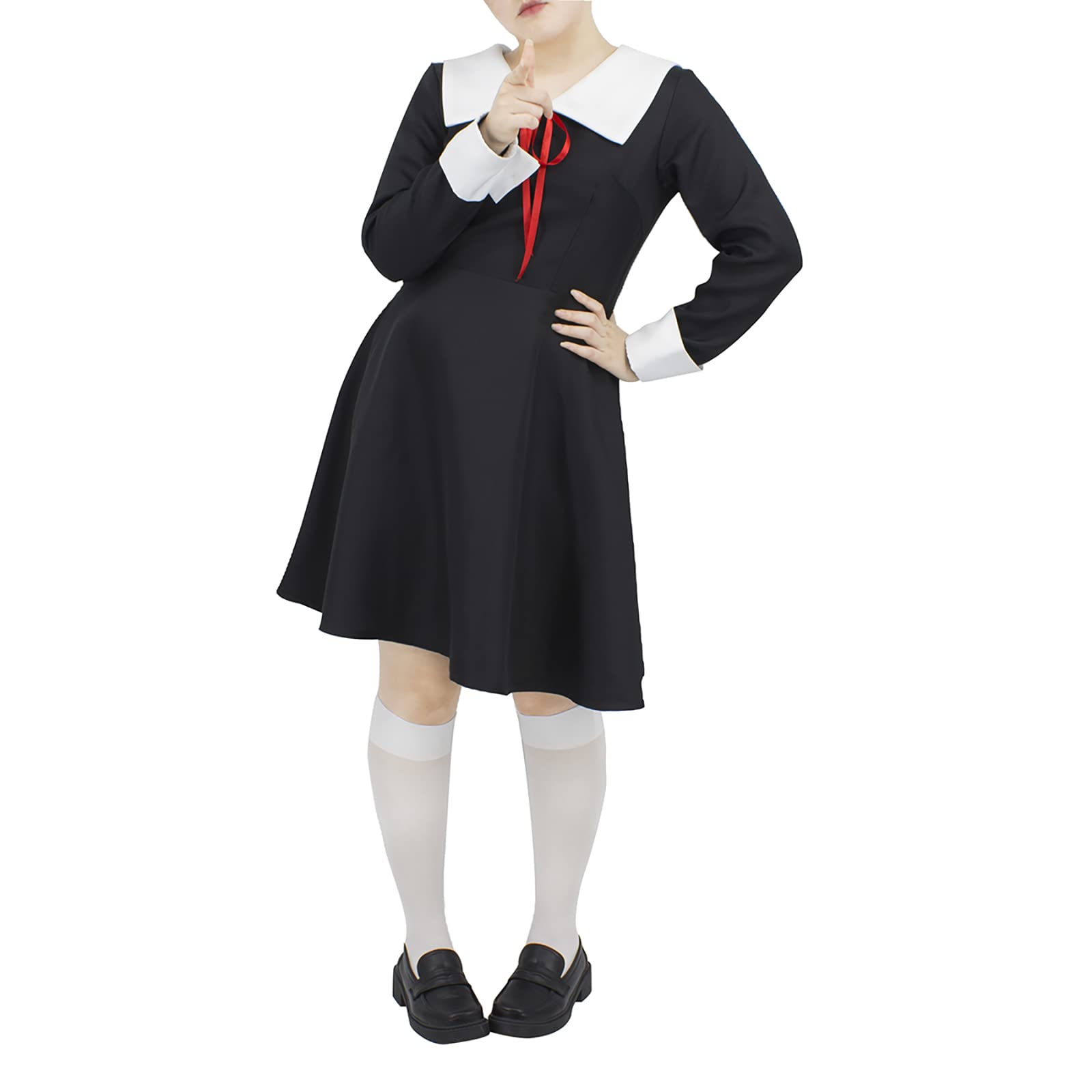 Anime Cosplay Costume - High School Uniform Dress with 2 Headwear Bow Ties | Japanese Kawaii Skirt Outfit for Anime Characters | Perfect for Cosplay Events, Halloween & Themed Parties