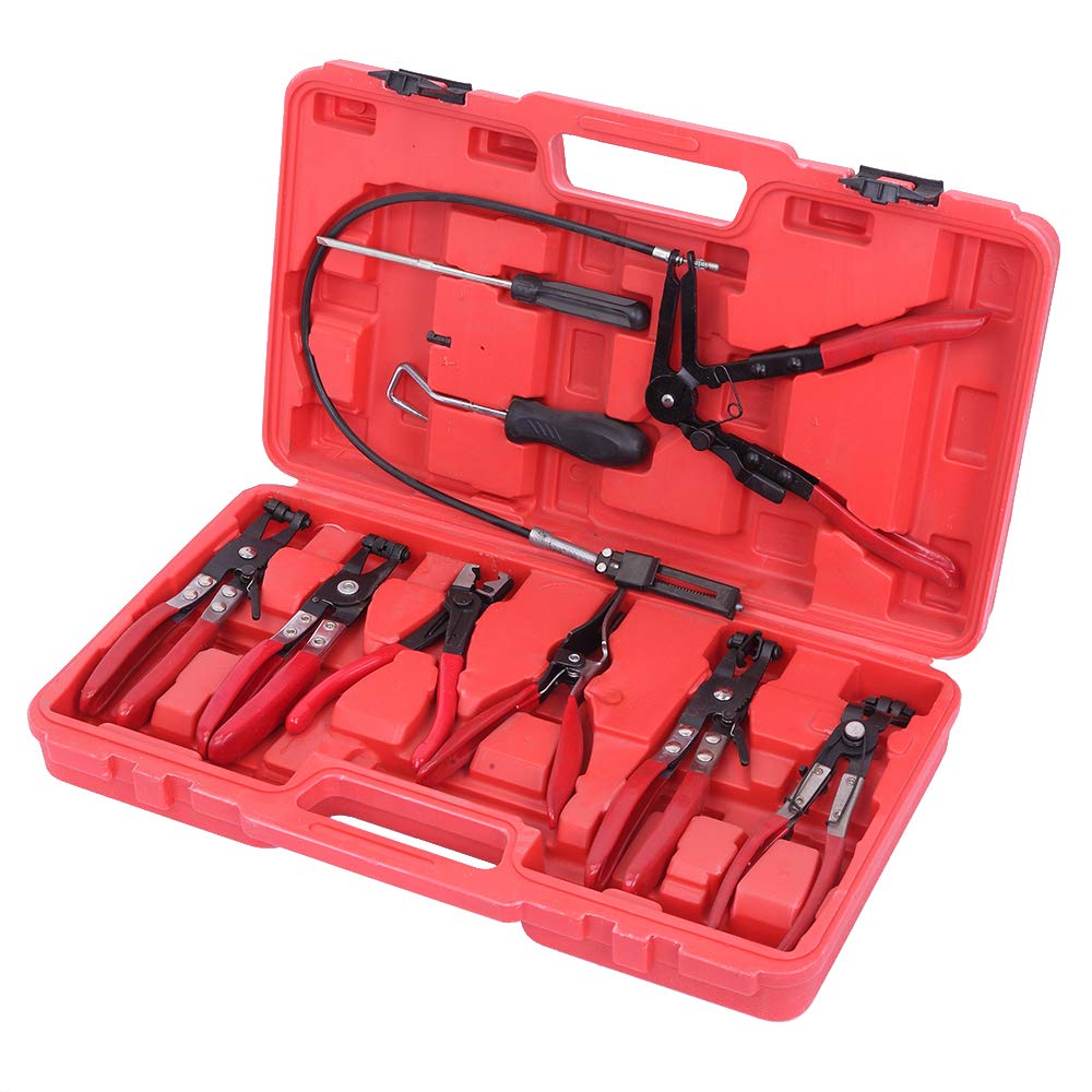 HELLOLAND 9-Piece Flexible Hose Clamp Pliers Tool Kit - Universal Fit for Most Car Models - Perfect for Automotive Repair & Maintenance
