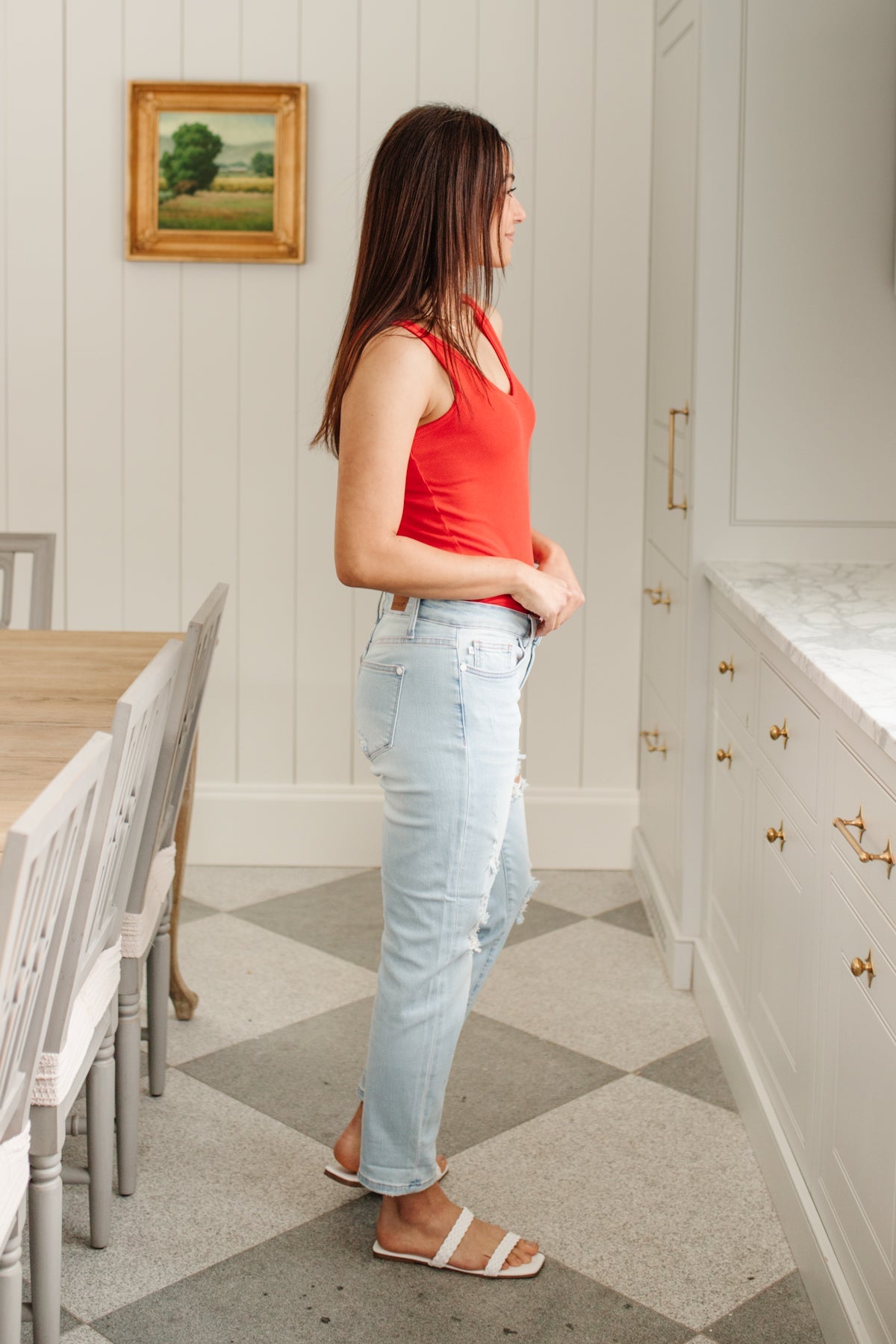 Super Light Destroyed Boyfriend Jeans for Women - Vintage Ripped Distressed High Waist Denim Pants (Casual Streetwear, Date Night, Weekend Outfits)