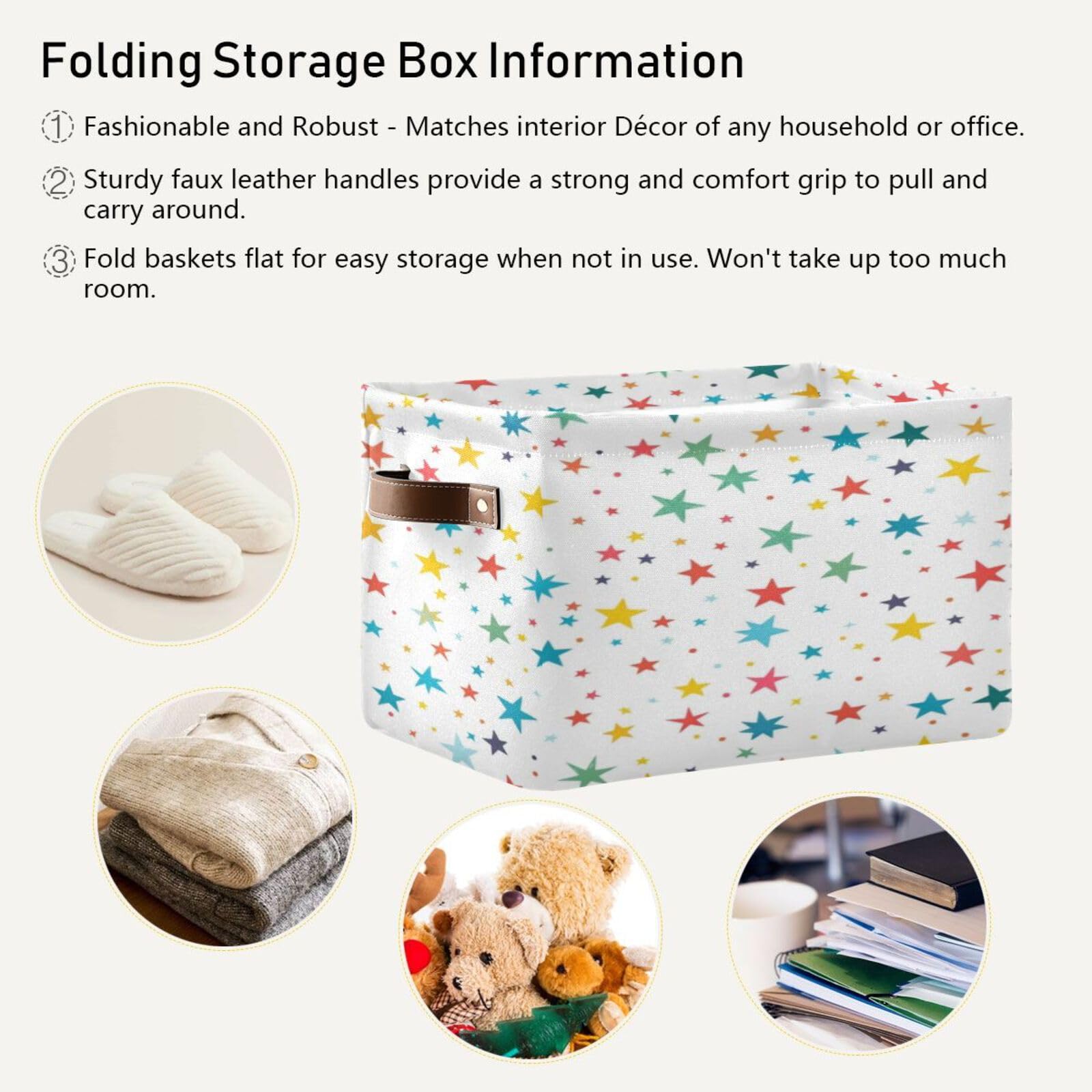 Large Fabric Storage Bins with Handles - Collapsible Closet Organizer Baskets for Shelves, Clothes & Toys | Decorative Home Storage Solution for Bedroom, Nursery & Playroom Organization