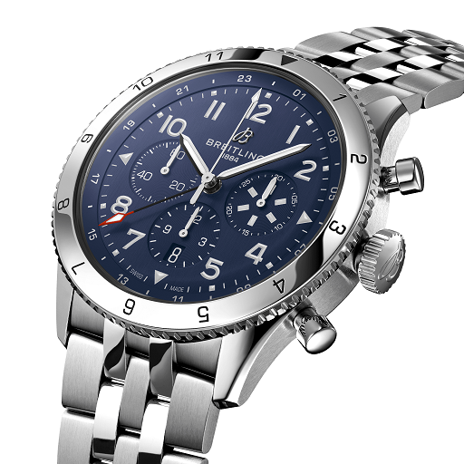 Breitling Super AVI Chronograph GMT Stainless Steel Men's Watch - Luxury Pilot Watch for Travel & Business Professionals