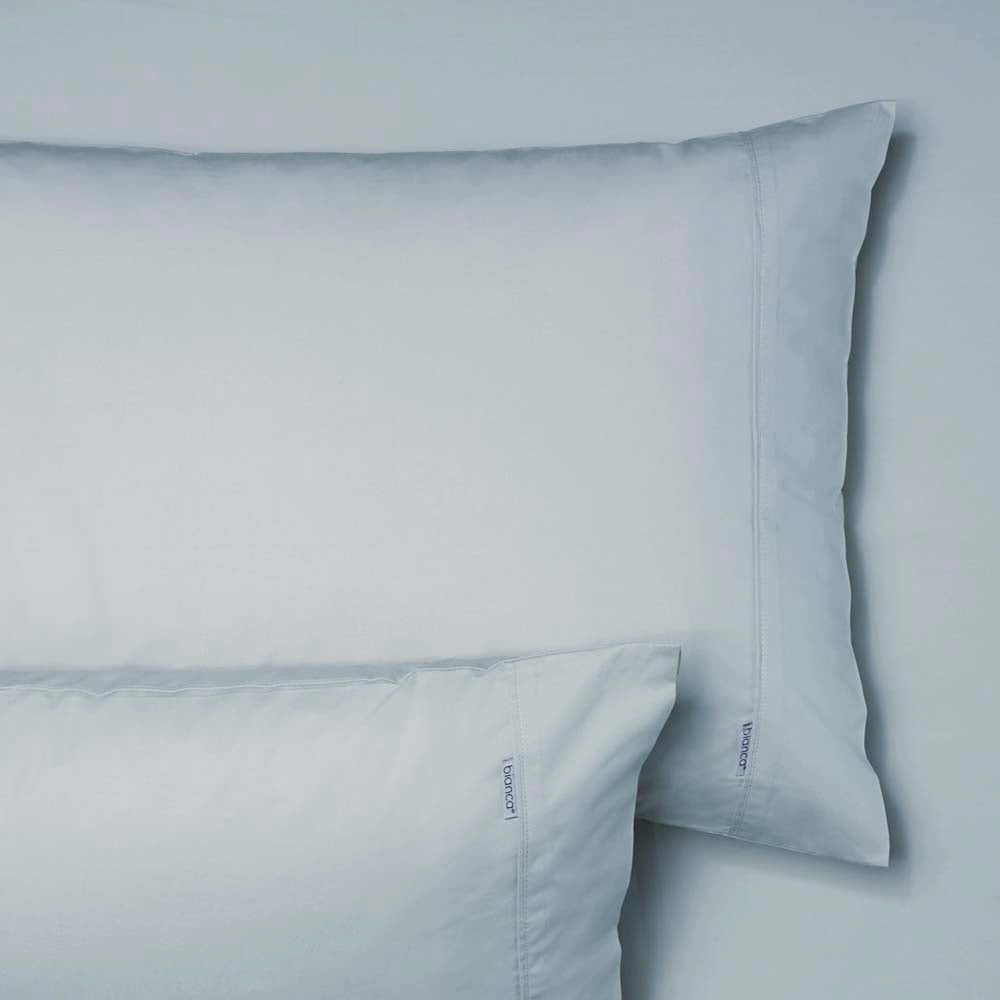 Premium 100% Cotton Percale Fitted Sheet & Pillowcase Set - 300 Thread Count, Steel Blue - Super King Size (50cm) | Luxury Bedding for Hotels, Guest Rooms & Upscale Homes