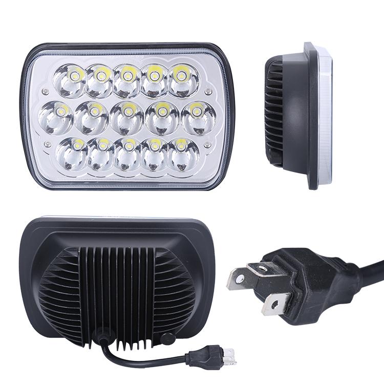 45W LED Sealed Beam Headlamp 5x7 Inches - High Brightness Waterproof Headlight Replacement for Trucks, Jeeps, ATVs - Perfect for Off-Roading, Night Driving & Foggy Conditions