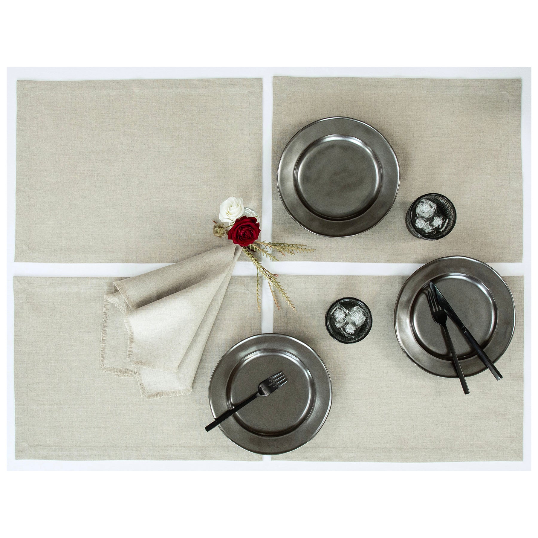 Premium Diana Medium Weight Placemats Set of 4 - Elegant Table Protection for Dining Room, Kitchen & Entertaining - Durable & Stylish Place Mats for Everyday Use & Special Occasions