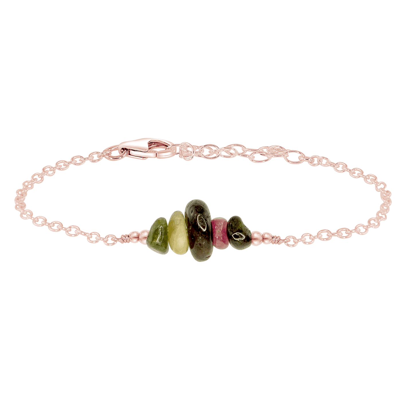 Natural Tourmaline Chip Bead Bar Bracelet for Women - Healing Crystal Energy Jewelry for Meditation, Yoga & Spiritual Wellness