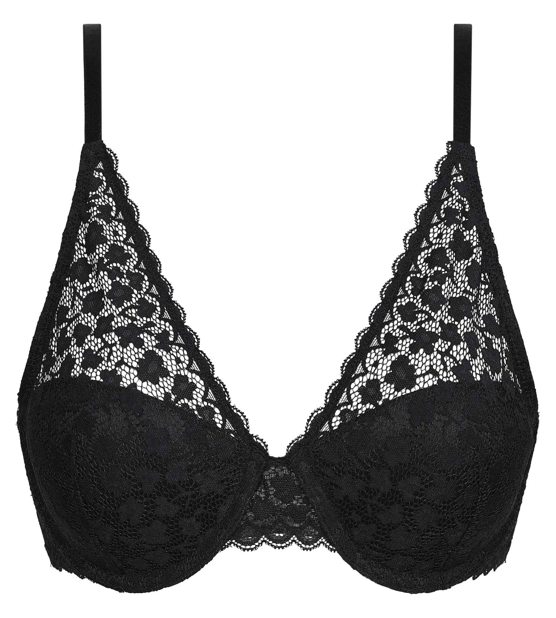 Black Floral Lace Daisy Scarf Bralette for Women - Comfortable & Stylish Lingerie for Everyday Wear, Date Nights & Special Occasions