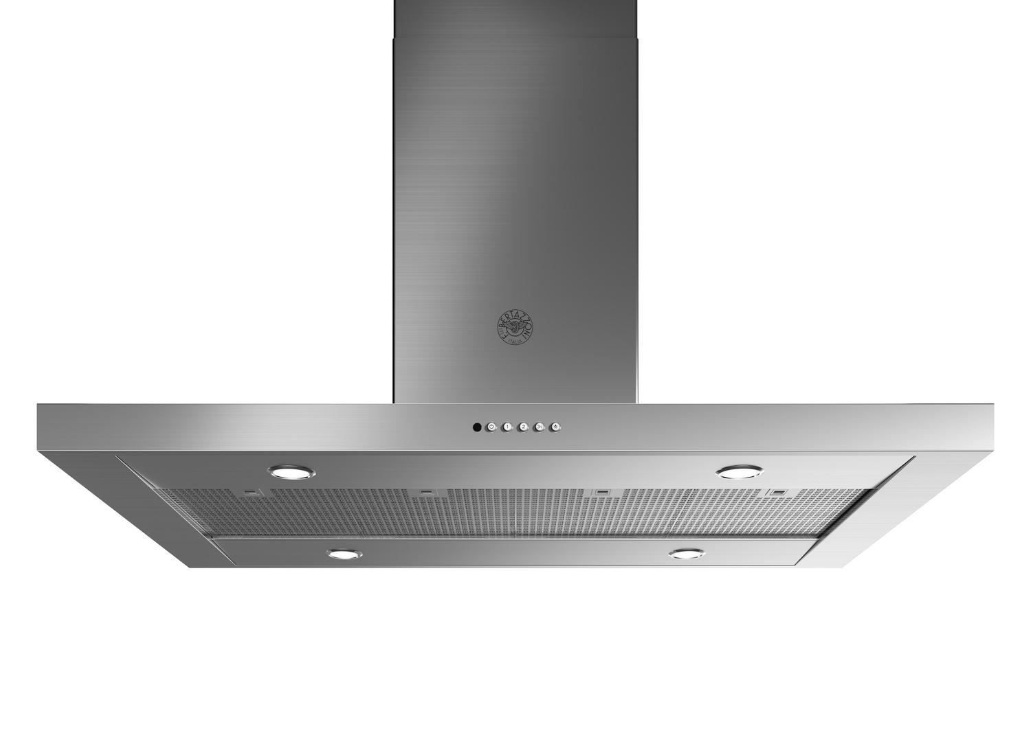 Bertazzoni KTI48XT 48-Inch Professional Island Range Hood - Stainless Steel Kitchen Ventilation for Home Cooking & Grilling