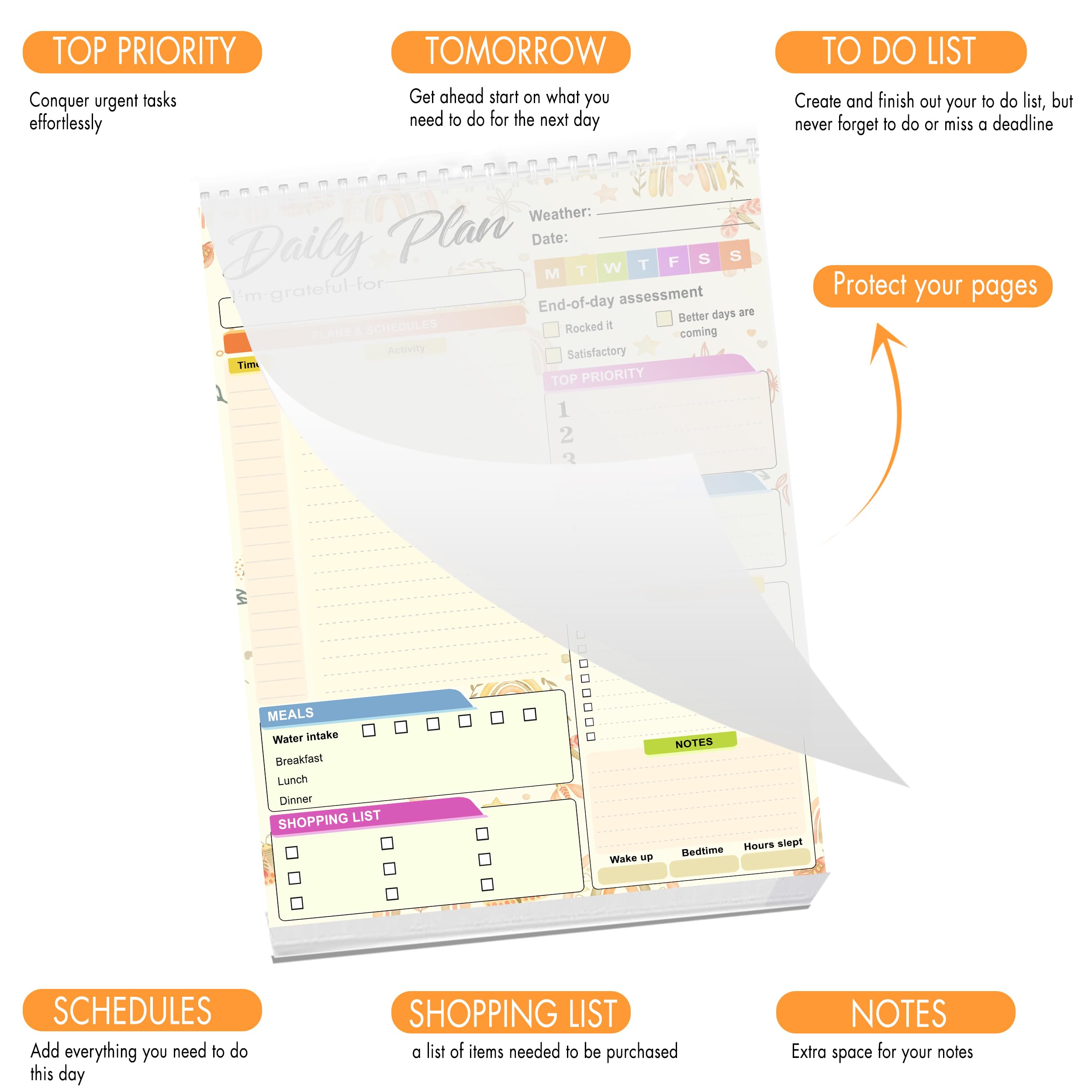 2025 Daily Planner Notepad - 52 Sheets 8.5