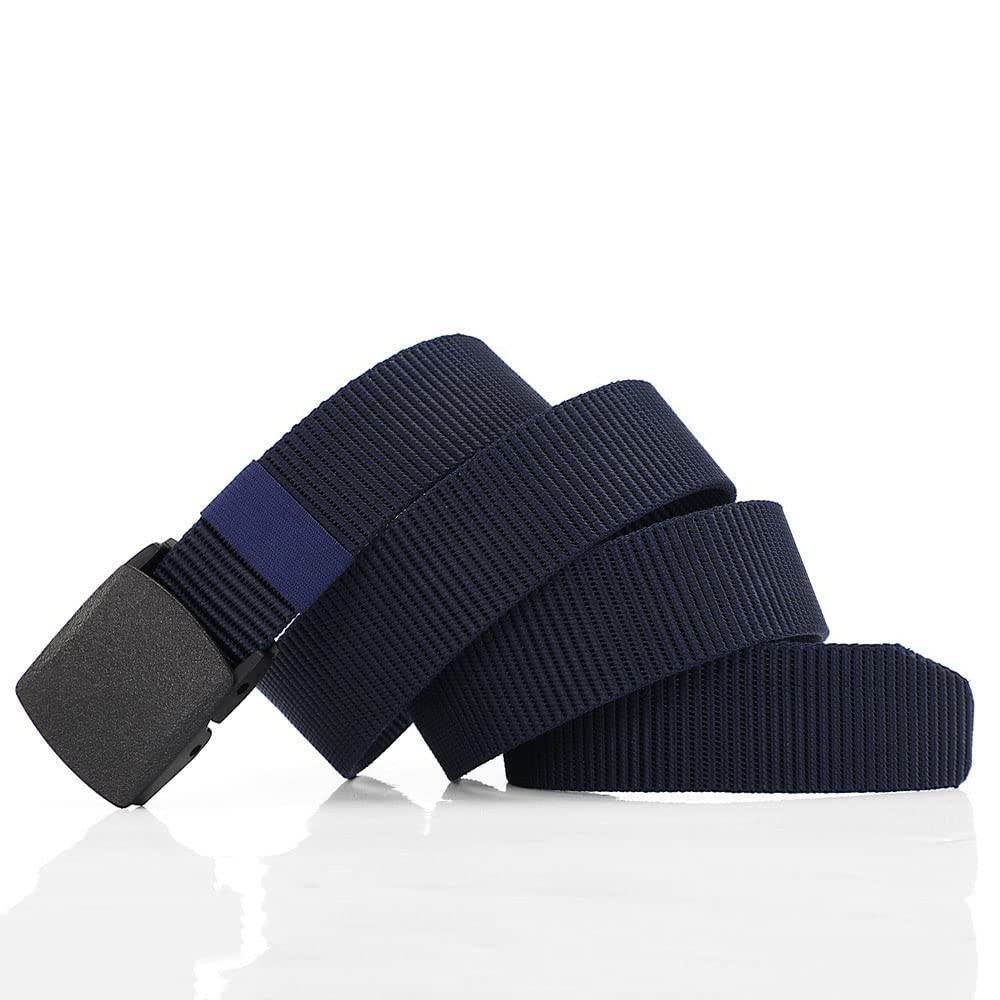 3-Pack Nylon Web Slide Belt with Plastic Buckle - Adjustable Canvas Belt for Travel, Outdoor & Casual Wear | Durable & Lightweight for Hiking, Work & Everyday Use
