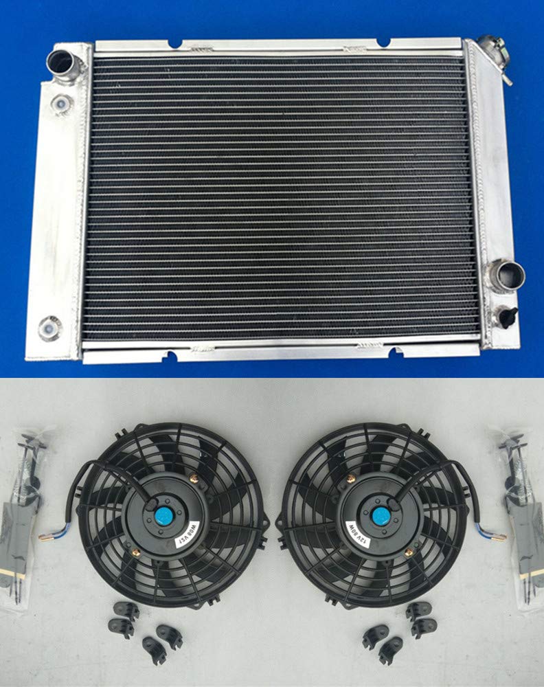 High-Performance 3-Row Aluminum Radiator with Dual Fans for 1984-1988 Pontiac Fiero 2.5L I4 / 2.8L V6 - Improved Cooling for Street Racing & Summer Driving