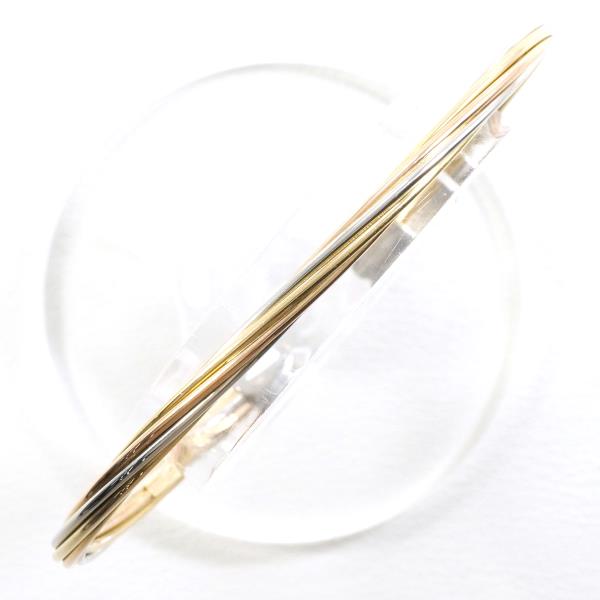 18K Yellow Gold, White Gold & Rose Gold Bangle Bracelet - 18.5cm (7.28