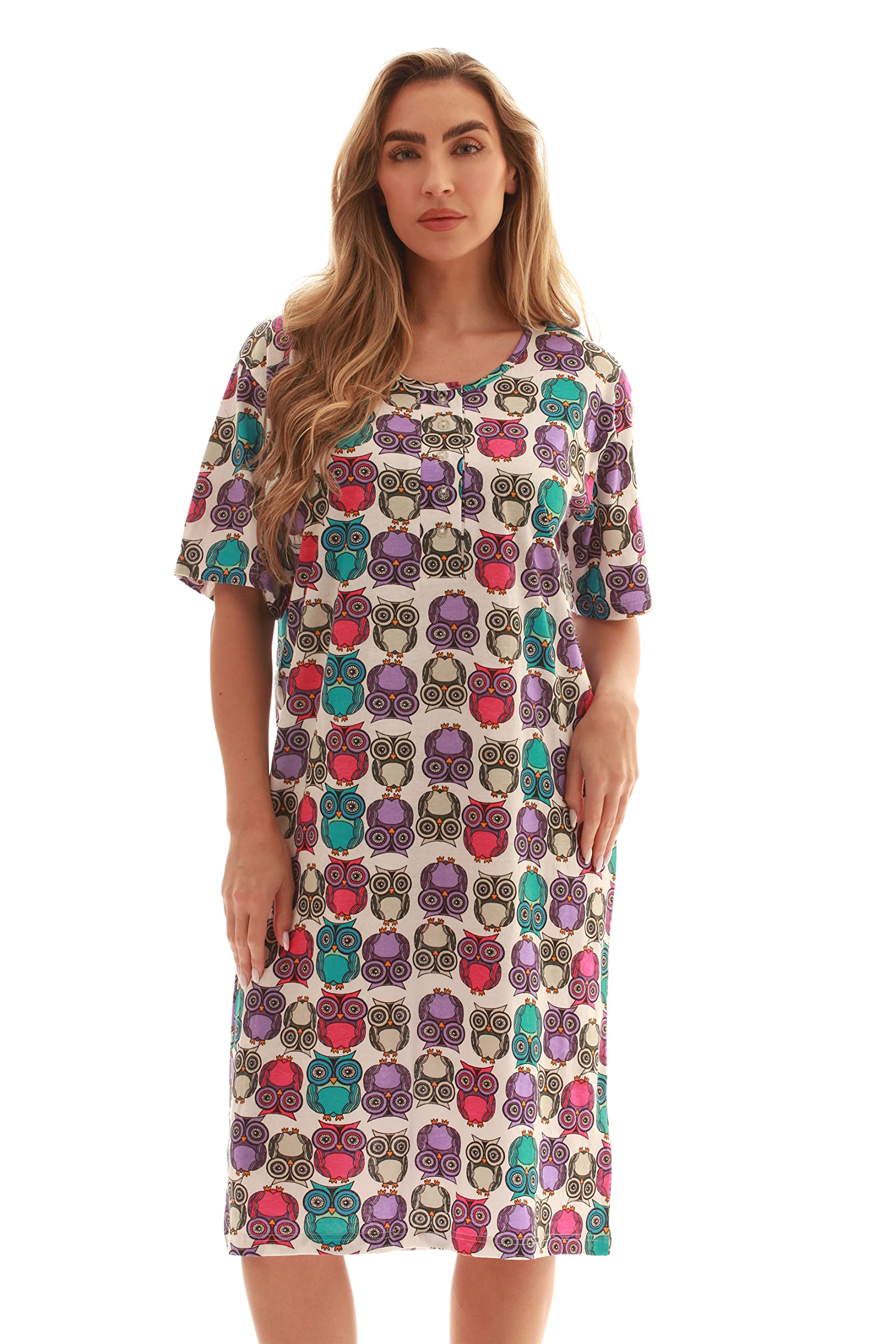 Just Love Women's Short Sleeve Nightgown - Soft Sleep Dress for Comfortable Nights - Perfect for Summer, Lounge Wear & Relaxing at Home
