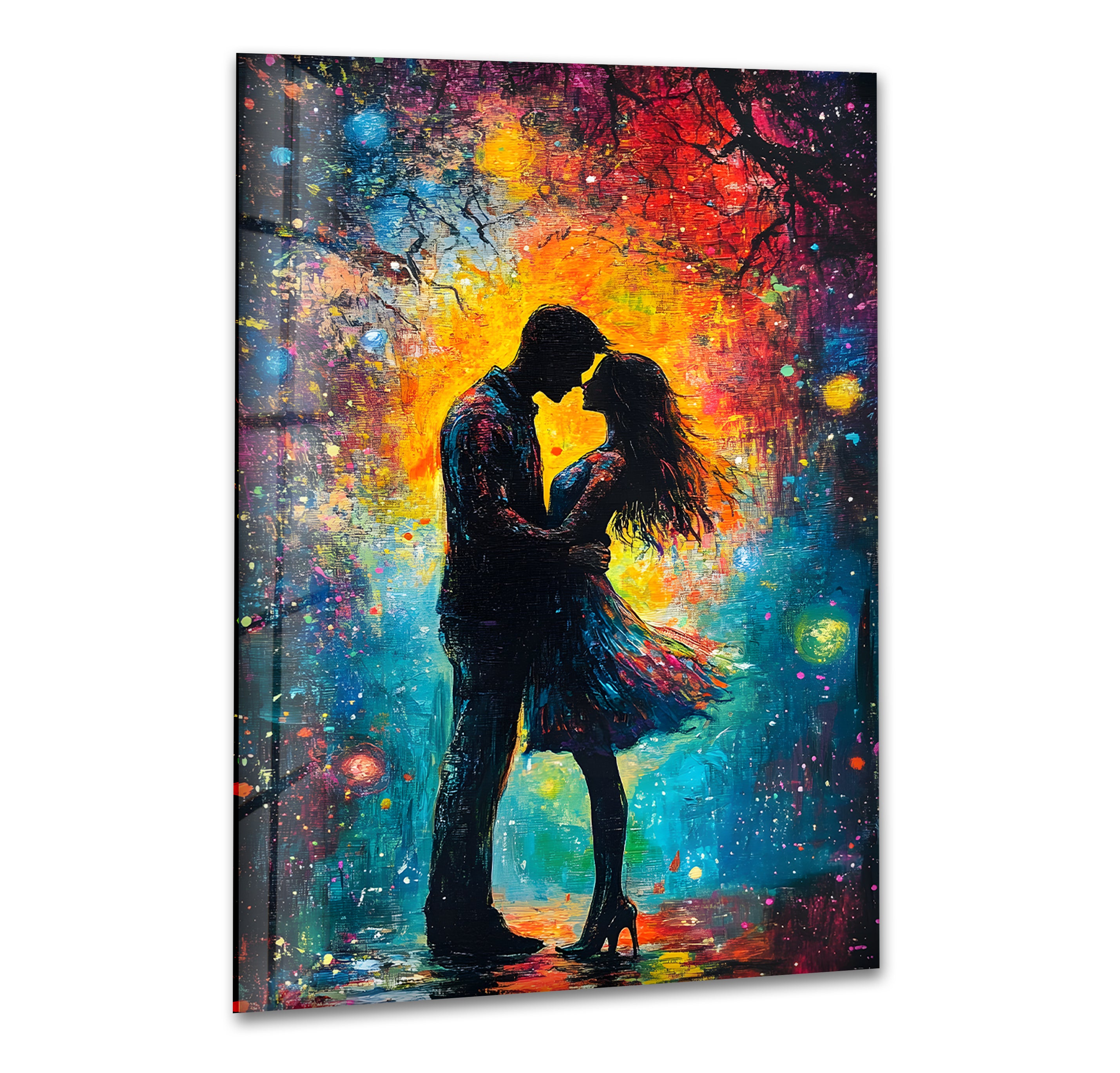 Afremov Couple Art - Handmade Glass Wall Decor for Living Room, Bedroom & Office - Romantic Painting for Home & Gifts