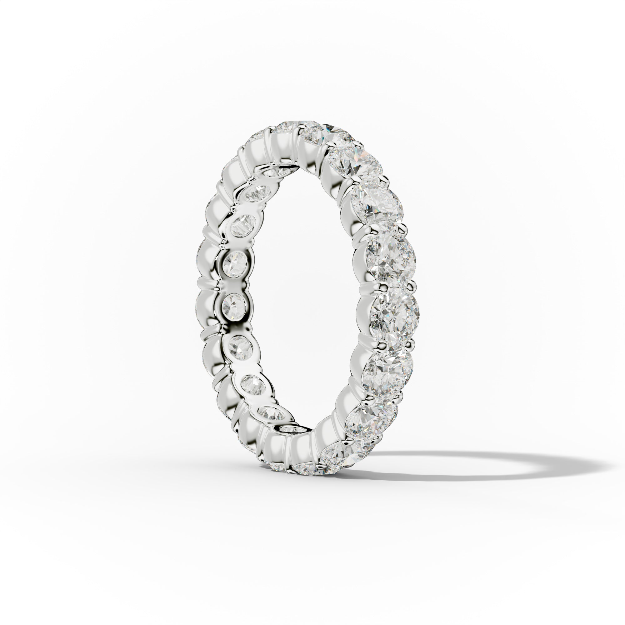 3.0 Carat Round Cut Diamond Eternity Wedding Band - Shared Prong Setting, Solid 14K Gold/Platinum - Perfect for Anniversary Gifts, Bridal Jewelry & Special Occasions