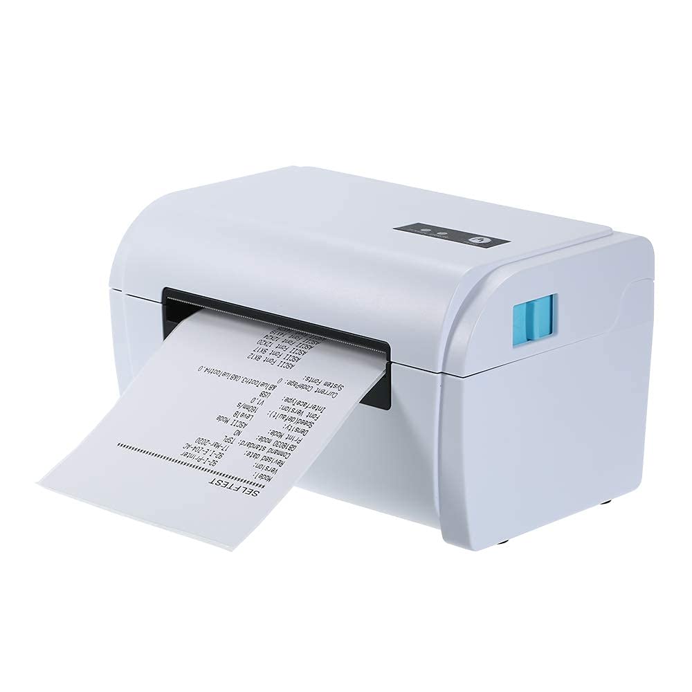 KOSHSH 110mm Bluetooth Shipping Label Printer - High-Speed Direct Thermal Label Maker with Stand & USB Cable - Compatible with Windows, Android, iOS - Perfect for E-commerce, Retail, Warehouse & Logistics Labeling
