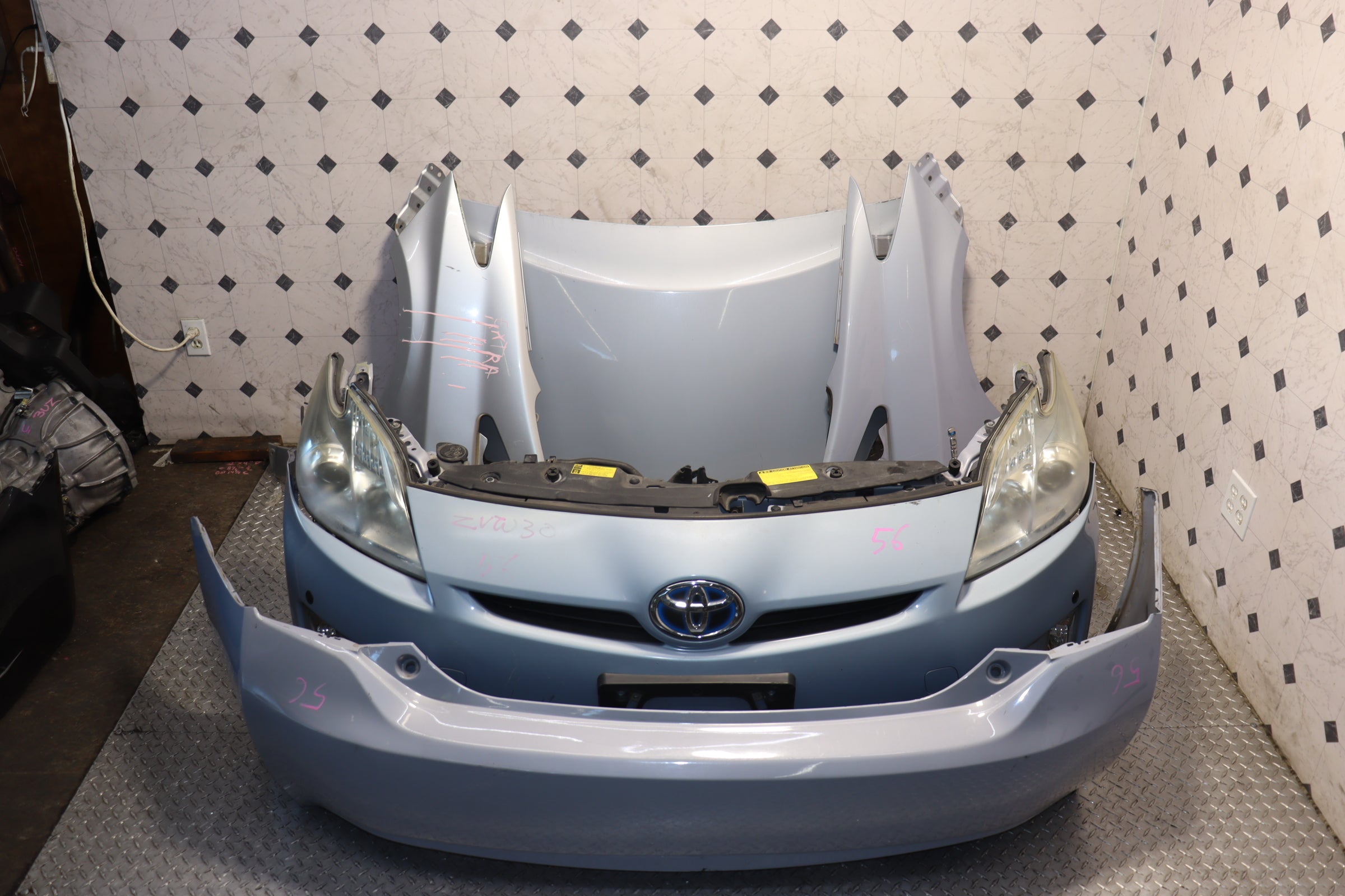 JDM 10-15 Toyota Prius Hybrid Front End Nose Cut Replacement with Hood & Fenders - Blue | Direct Fit Replacement Parts for Car Restoration & Custom Builds