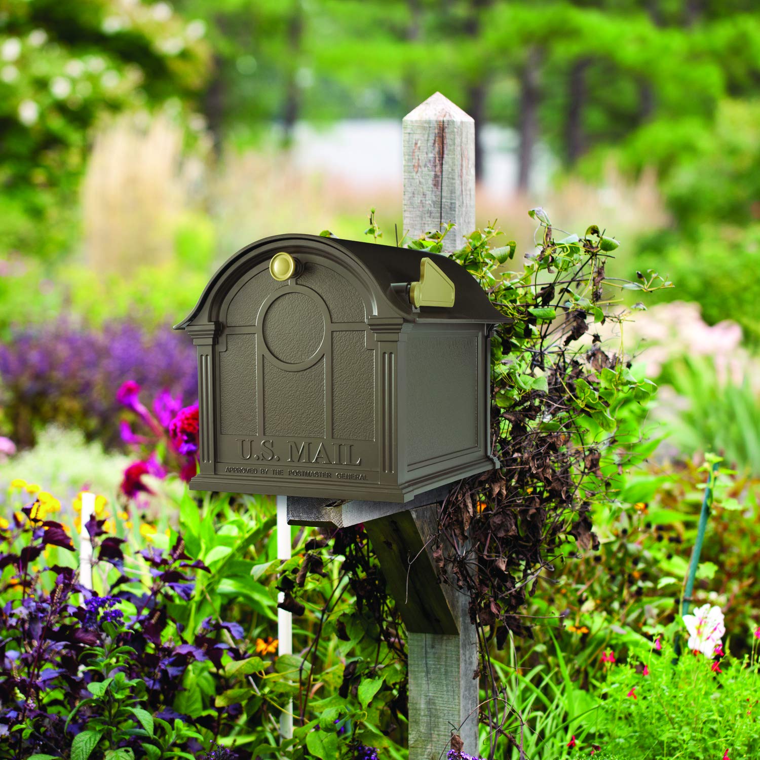 Whitehall Products Balmoral Mailbox in Bronze - Durable Outdoor Mailbox with Secure Locking System for Homes, Apartments & Offices - Perfect for Curb Appeal & Mail Protection