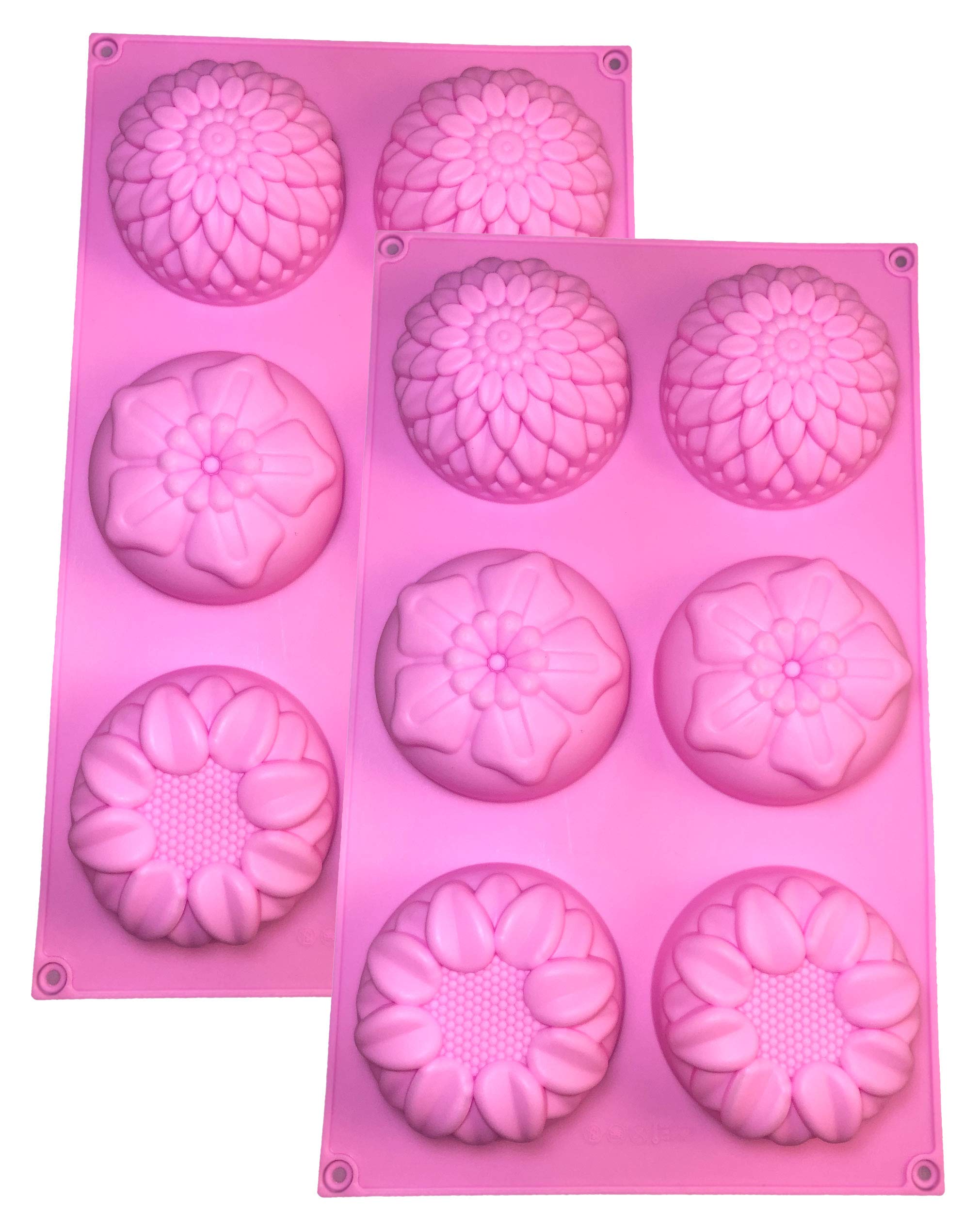2-Pack Sunflower Chocolate Soap Candy Mold - Silicone Baking Tray for DIY Party Favors, Wedding Decorations & Holiday Treats