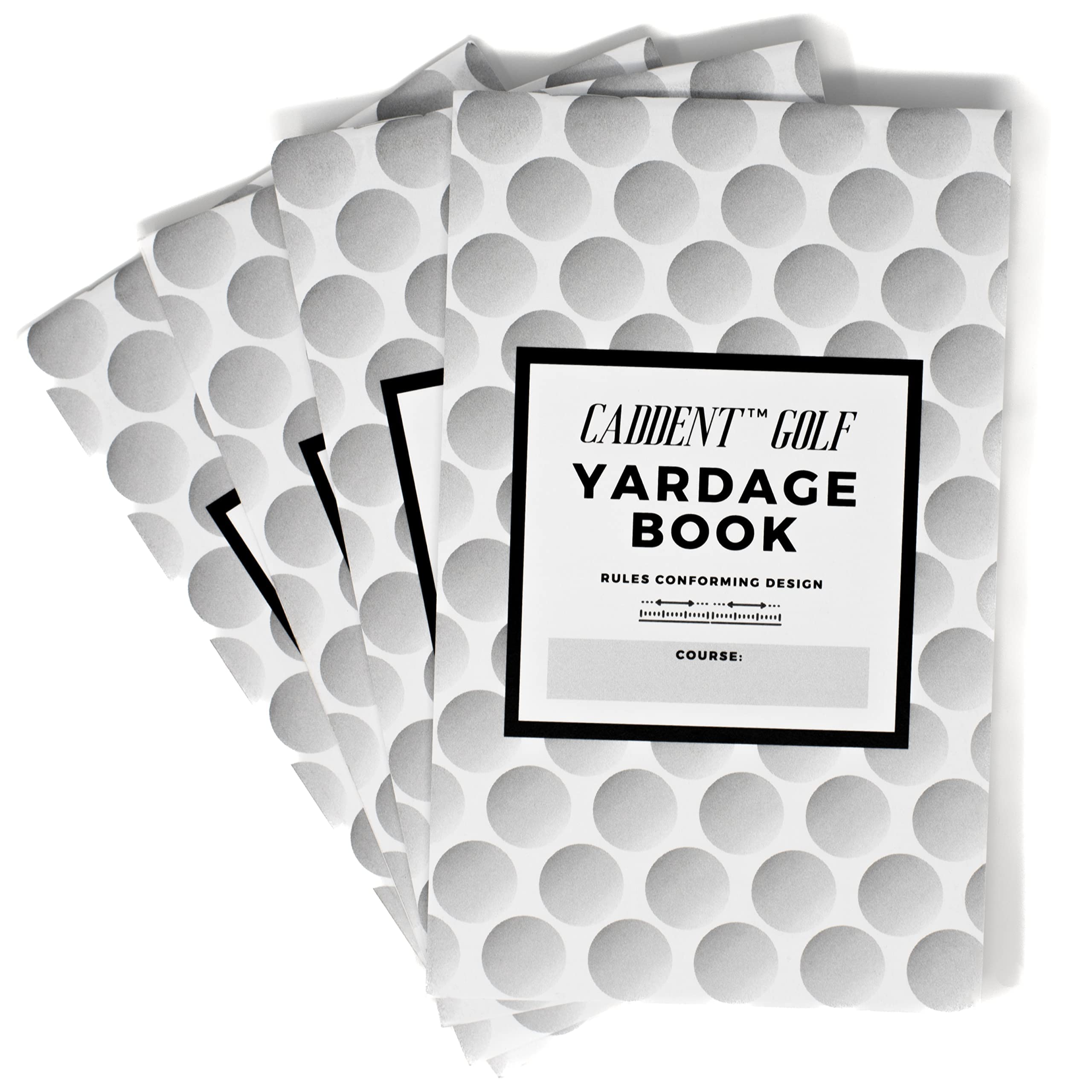 Premium Golf Yardage Book & Log Journal - 4 Pack Pocket-Sized Notebook with Club Distance Chart - Perfect for Tracking Scores, Stats & Course Notes - Ideal for Serious Golfers & Tournament Play