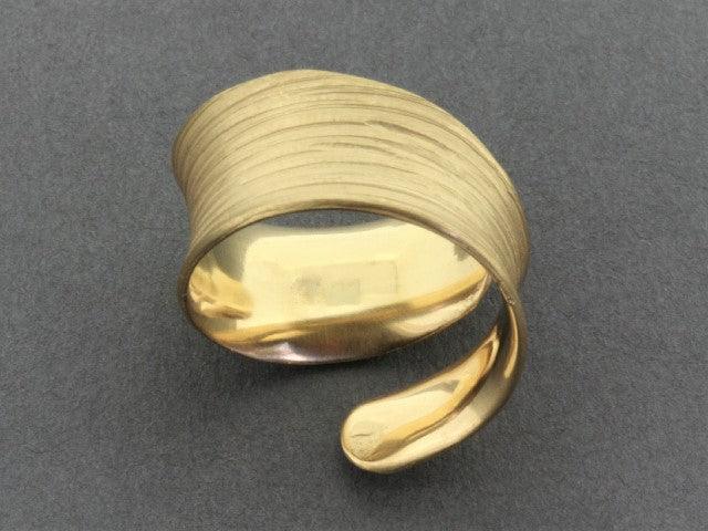 Concave Spiral Band Ring - Gold Over Silver Jewelry for Women | Perfect for Weddings, Parties & Everyday Wear