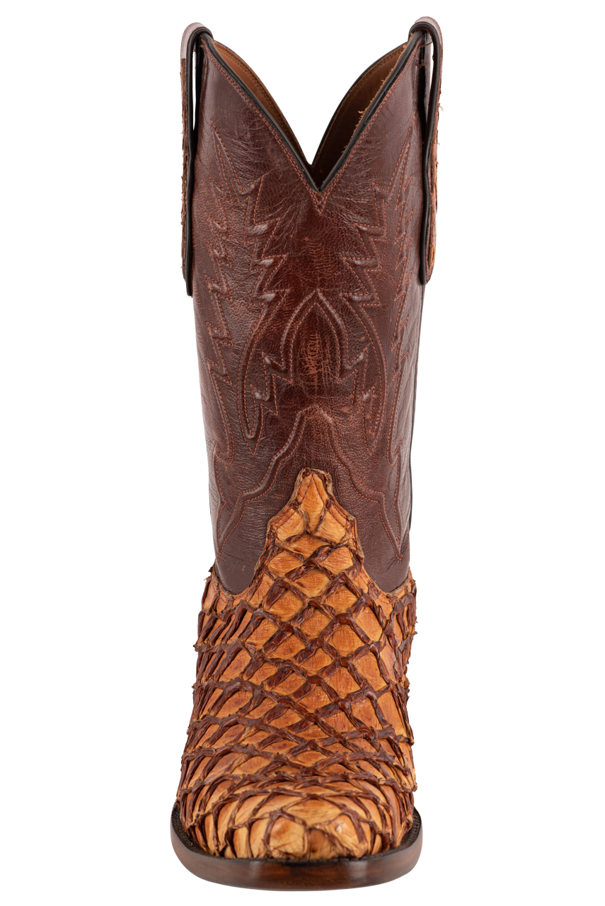 Exclusive Black Jack Pirarucu Cowboy Boots in Ginger Chestnut - Perfect for Western Rodeo, Country Dancing & Outdoor Adventures