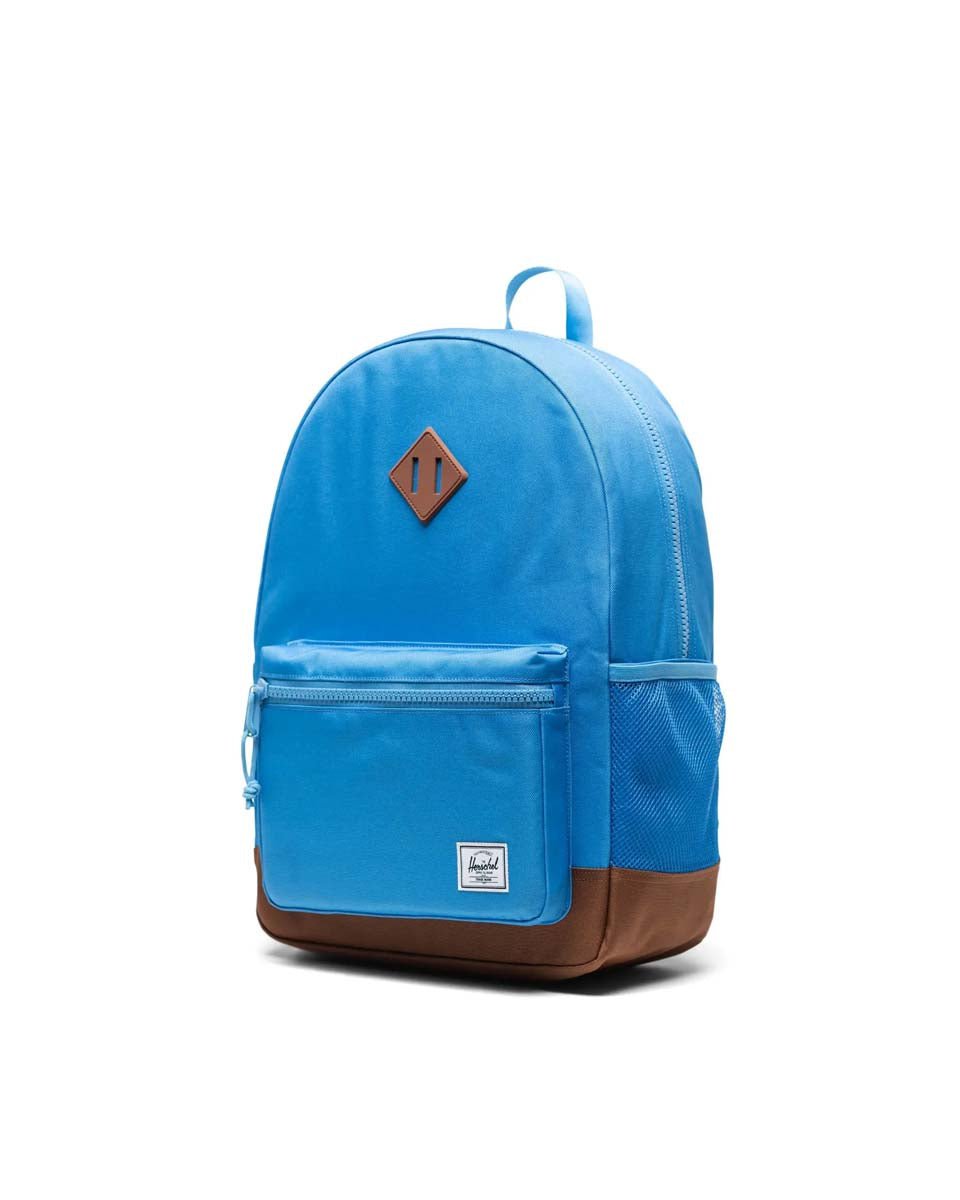 Herschel Heritage Youth Backpack - Azure Blue & Saddle Brown - Durable School Backpack for Kids & Teens - Perfect for School, Travel & Daily Use