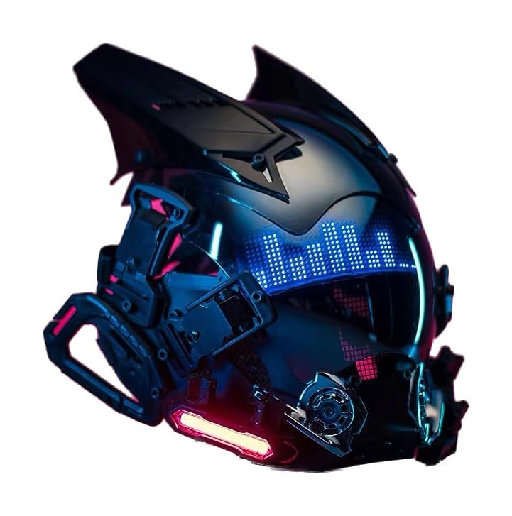 Cyberpunk Gothic Mask Helmet for Adults - Futuristic LED Techwear Mask for Halloween Cosplay, Rave Parties & Steampunk Costume Accessories | Perfect for Cyberpunk 2077 Fans, Halloween Events & Futuristic Fashion