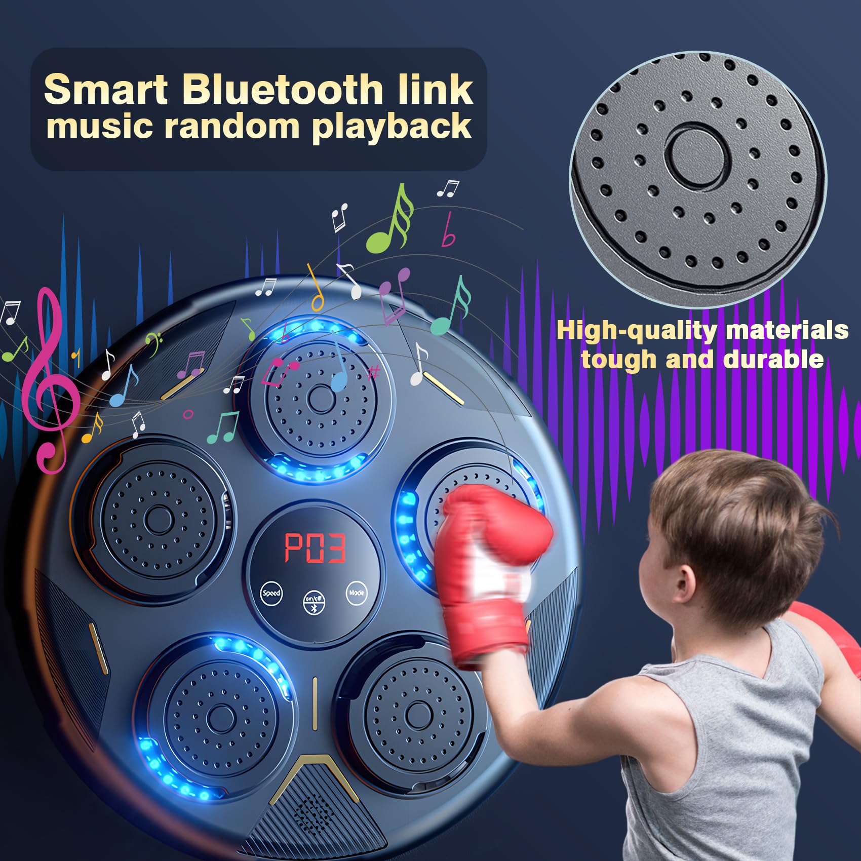 Keyoung Smart Bluetooth Boxing Machine with Gloves - Wall Mounted Punching Bag Trainer for Home Gym, Boxing Equipment for Adults & Kids - Perfect for Indoor Fitness, Cardio Workouts & Stress Relief