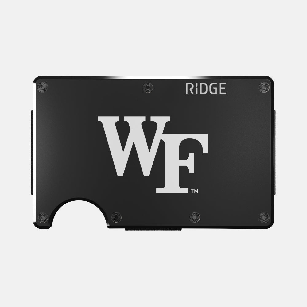 Ridge Wallet for Men - Slim RFID Blocking Leather Wallet with Money Clip - Wake Forest Demon Deacons Design - Perfect for Everyday Carry & Gifts