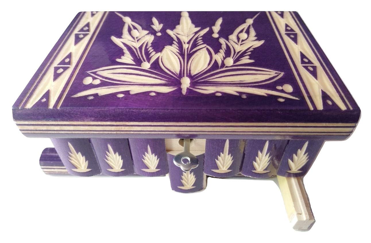 Handmade Wooden Puzzle Box - Magic Secret Jewelry Storage Box with Intricate Carvings | Perfect for Treasure Hunts, Gift Giving & Home Decor