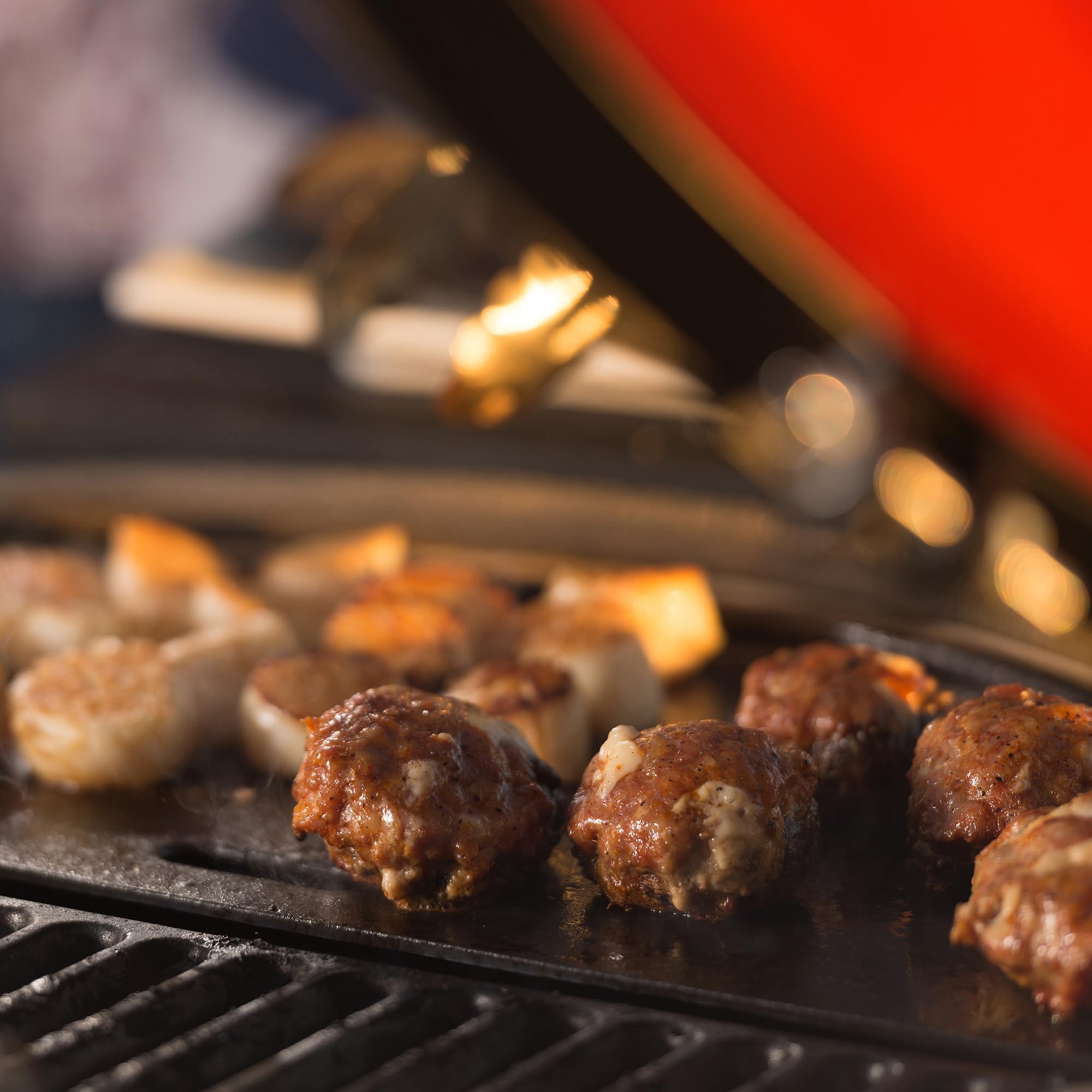 Kamado Joe Half-Moon Cast Iron Reversible Griddle - Smooth & Ribbed Surface for Big Joe 24-inch Charcoal Grill - Black BJ-HCIGRIDDLE | Perfect for Outdoor BBQ, Grilling, and Smoking | Ideal for Steaks, Burgers, and Pancakes