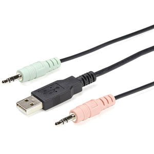 2 Port USB 4K60Hz DisplayPort KVM Switch with 4 ft. Built-In Cables - OS Independent - Supports 3.5mm Audio (SV211DPUA4K) - Perfect for Home Office & Multi-Computer Workstations
