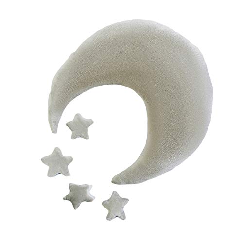 iFCOW Newborn Baby Photography Posing Pillow - Crescent Moon & Stars Infant Support for Boys & Girls - Perfect for Newborn Photo Shoots, Baby Showers, and Nursery Decor