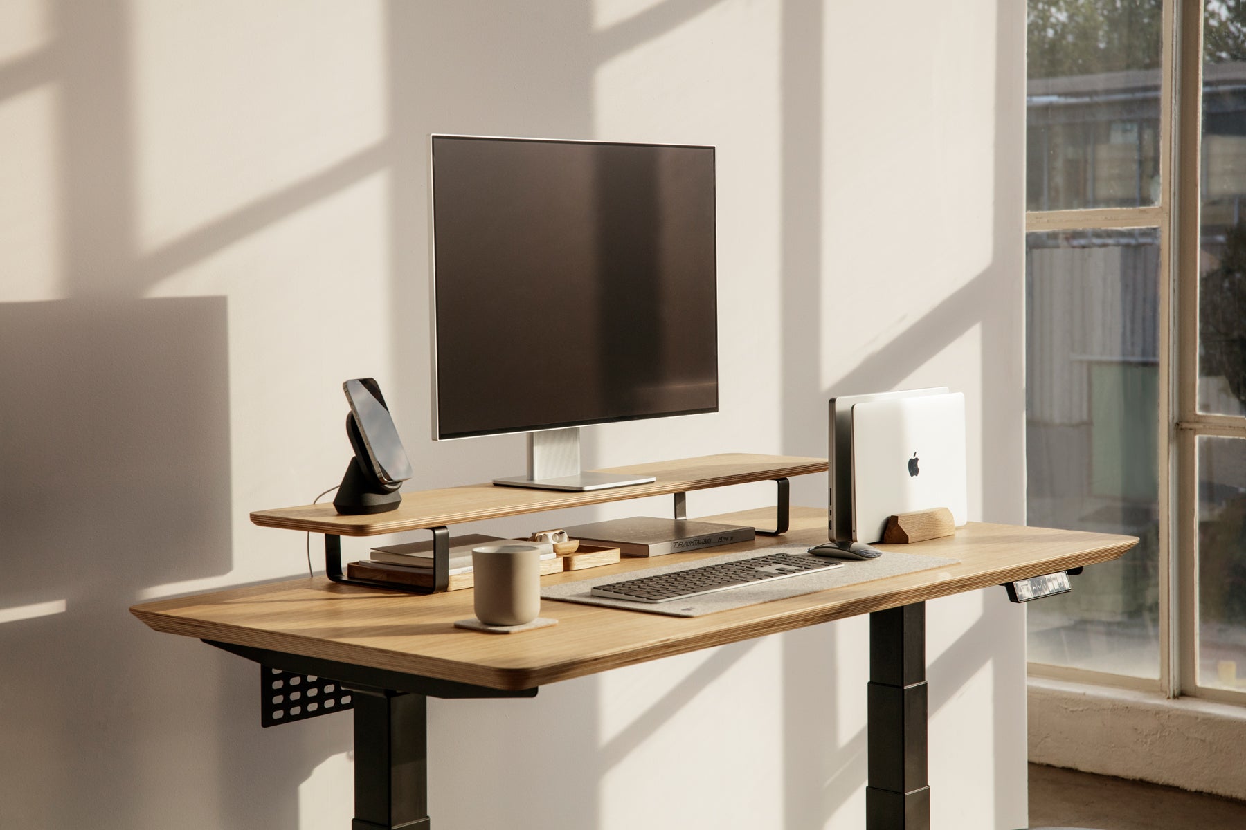 Adjustable Height Standing Desk with Touch Control - Ergonomic Home & Office Workstation for Comfortable Working & Studying