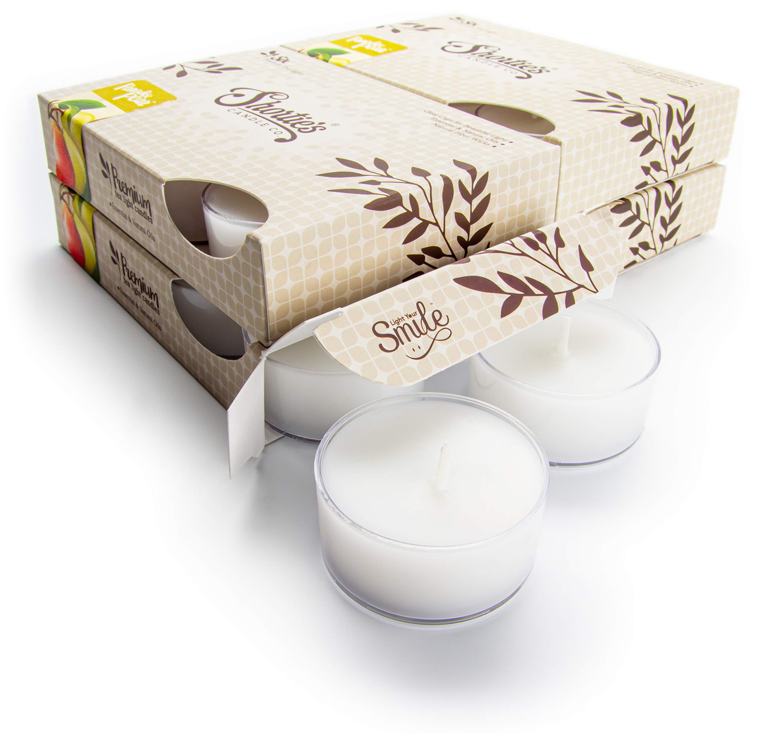 Premium Scented Tealight Candles Bulk Pack - 24 White Highly Fragrant Tea Lights - Paradise Pear & Berry Collection - Made in USA - Perfect for Romantic Dinners, Spa Relaxation & Home Decor