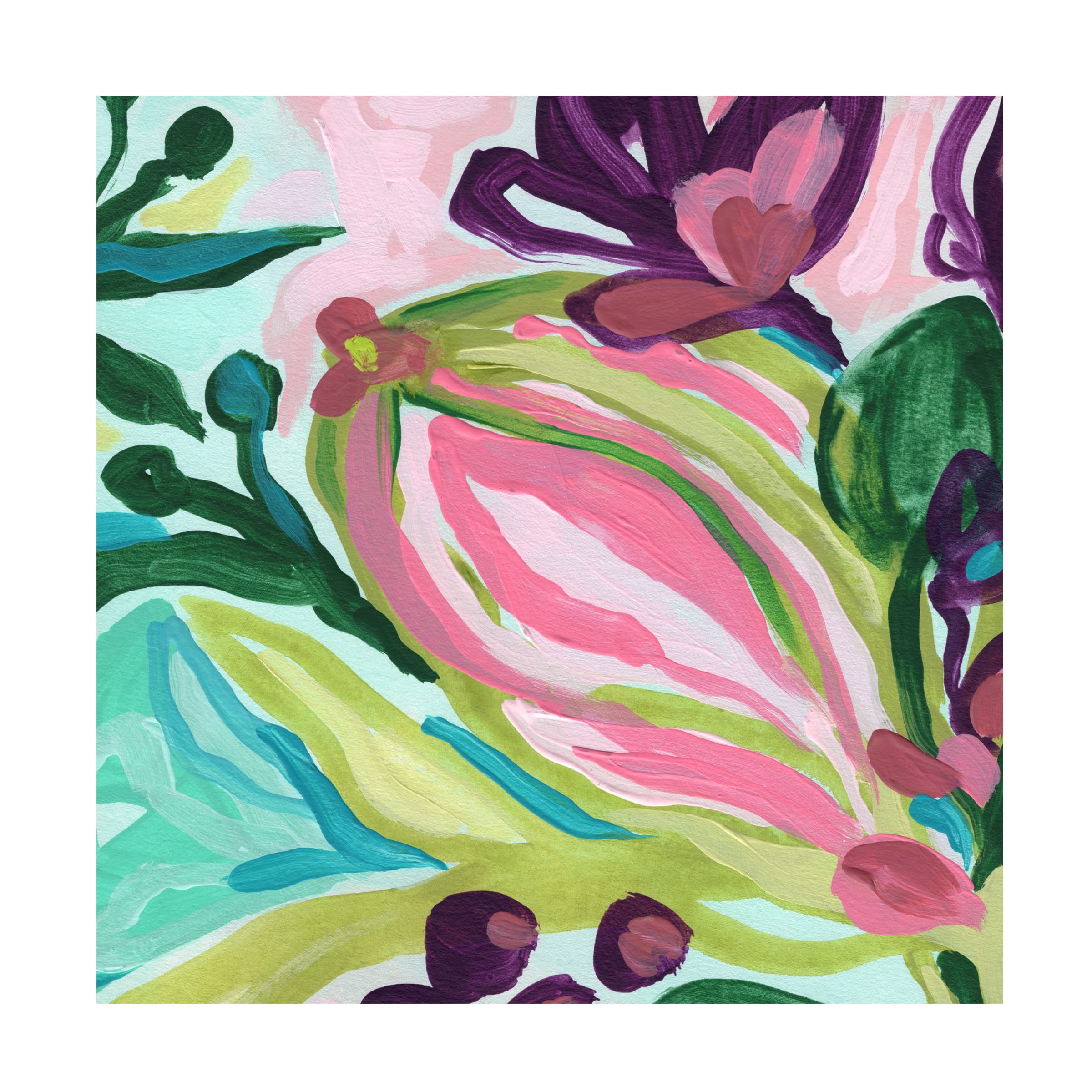 Trademark Fine Art 'Tropic Expression III' Canvas Wall Art by June Erica Vess - Tropical Beach Painting for Living Room, Bedroom & Office Decor