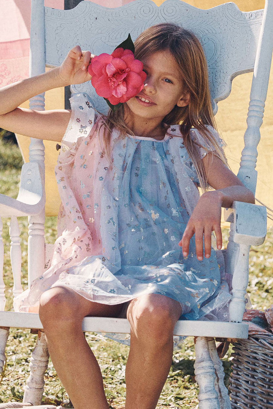 Huxbaby Girls Rainbow Bunnies Dress - Cute Bunny Print Summer Dress for Toddler & Kids - Perfect for Birthday Parties, Easter Outfits & Playdates