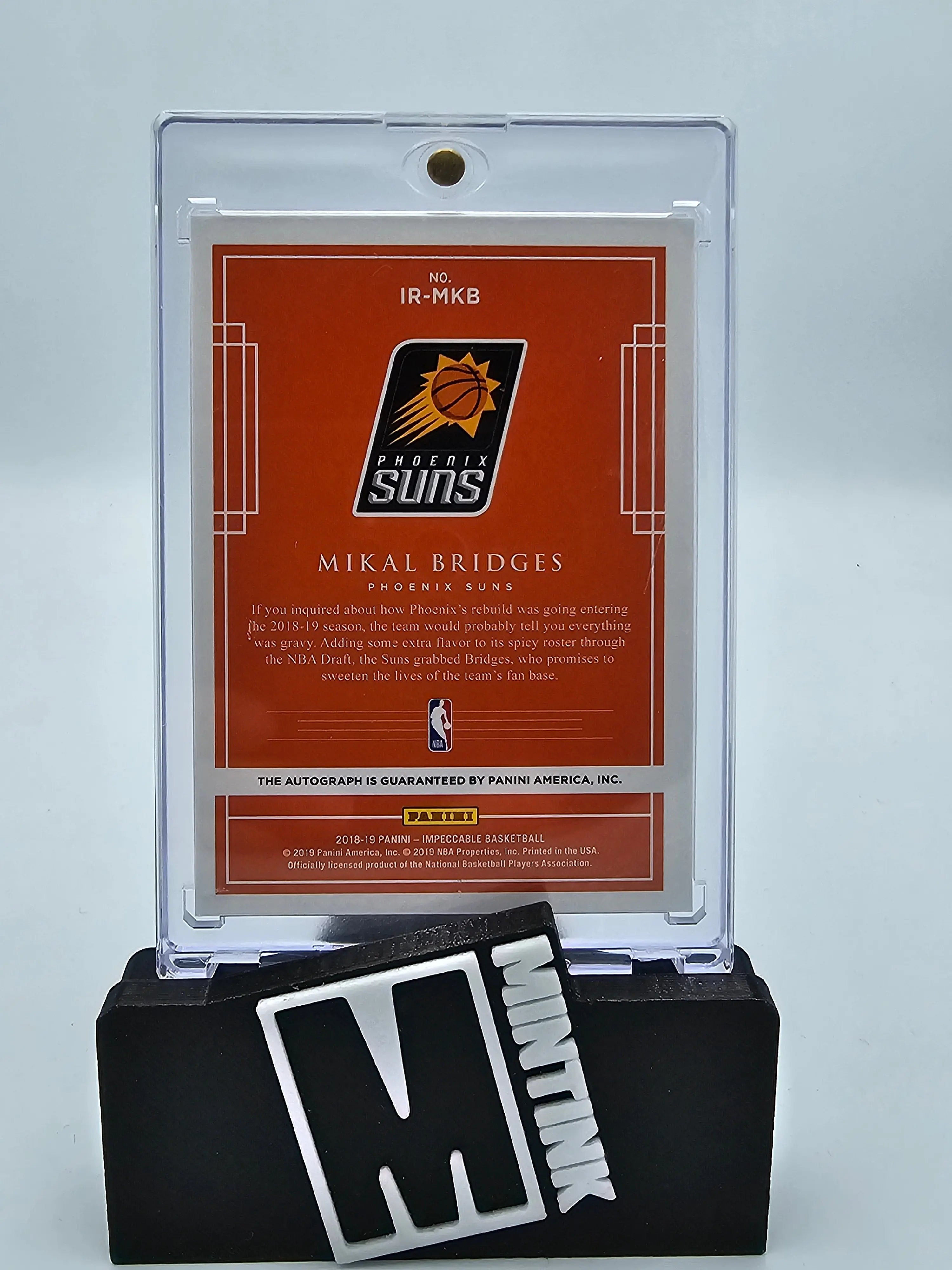 2018-19 Panini Impeccable Basketball Mikal Bridges Autographed Card 08/99 #IR MKB - NBA Collectible for Fans & Investors