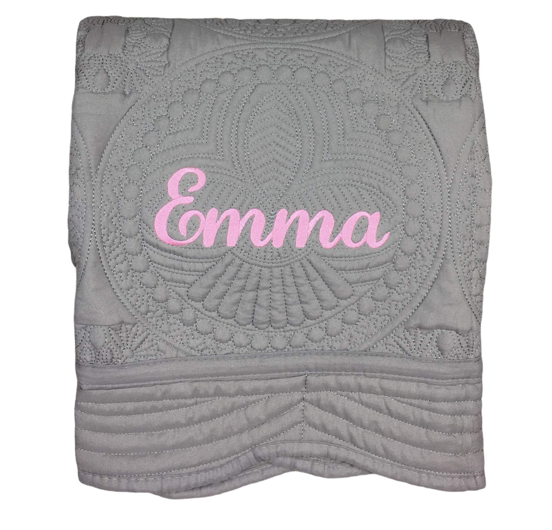 Personalized Baby Quilt - Custom Monogrammed Blankets for Boys & Girls | Soft Embroidered Crib-Sized Blanket for Toddlers | Perfect Baby Shower Gift & Nursery Essential
