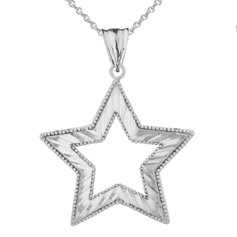 Sparkling Star Charm Pendant Necklace in 925 Sterling Silver - Perfect for Gifts, Parties & Everyday Elegance