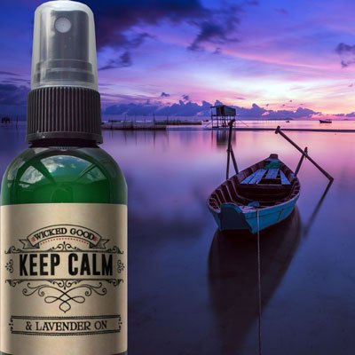 Wicked Good Keep Calm & Lavender On Spray - Relaxing Aromatherapy Mist for Stress Relief, Sleep Aid & Home Fragrance | Perfect for Bedroom, Office & Travel