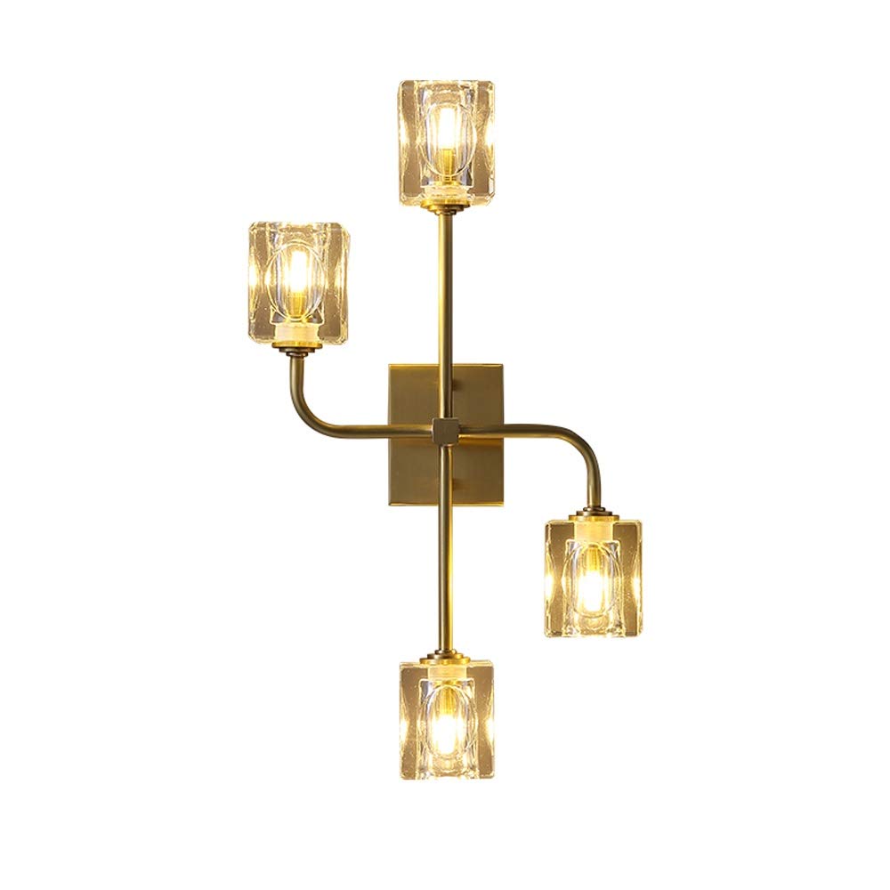 Modern Crystal Wall Lamp - Luxury Postmodern Copper Wall Light, 11W LED for Living Room, Dining Hall, Bedroom & Stairs - Minimalist Creative Decoration Lighting for Home & Office Spaces