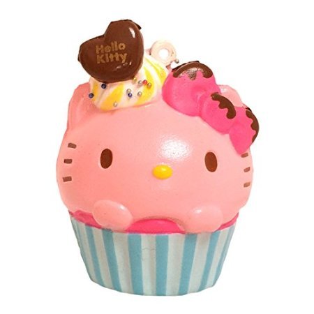 Hello Kitty Strawberry Cupcake Squishy Toy for Stress Relief