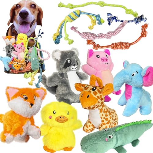 12 Pack Rope and Plush Animals