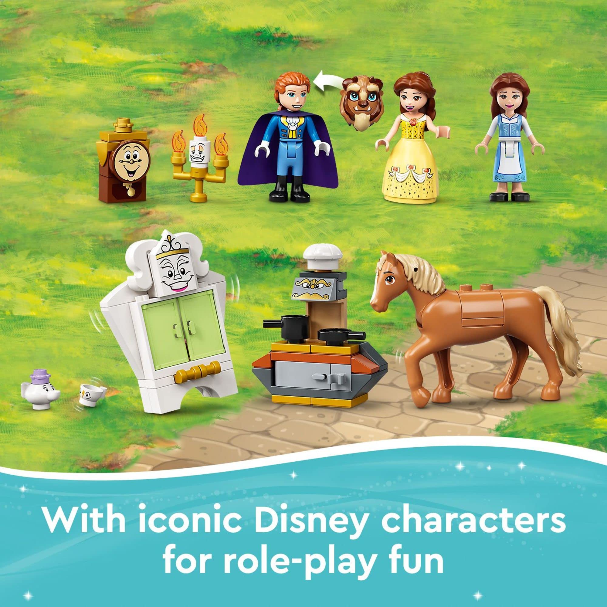 LEGO Disney Belle and The Beast’s Castle 43196 Building Set | Beauty and The Beast Movie Inspired Toy with Horse, Princess & Prince Mini Dolls | Perfect for Kids' Playtime, Disney Collectors & Creative Gift Ideas