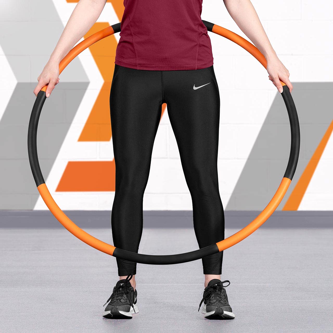 METIS Fitness Weighted Hula Hoop for Adults - 2.2lbs Detachable Exercise Hoop with Foam Padding | Easy to Spin Home & Gym Workout Equipment | Perfect for Weight Loss, Core Training & Fun Fitness Activities