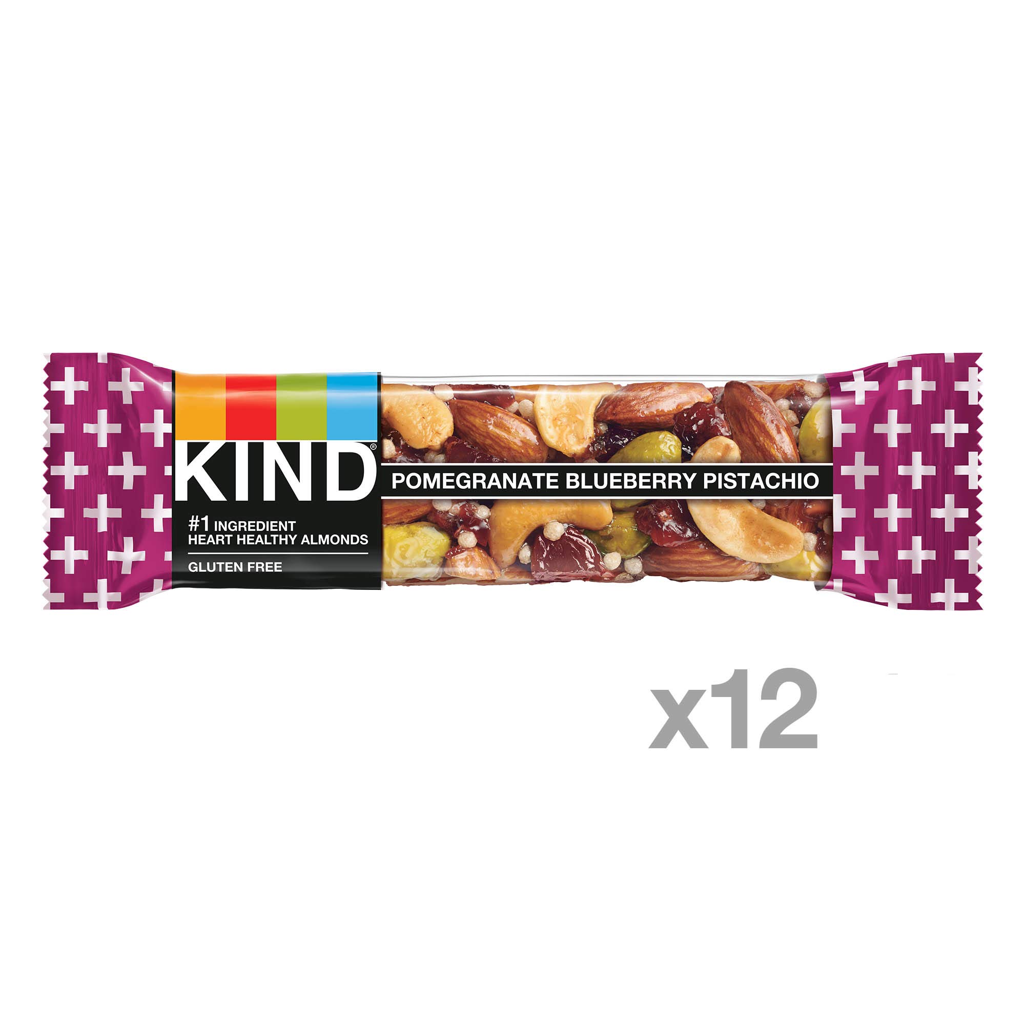 KIND Bars Variety Pack - Pomegranate Blueberry Pistachio & Blueberry Vanilla Cashew, Healthy Gluten-Free Snacks with 5g Protein (12 Count) | Perfect for On-the-Go Breakfast, Office Snacks & Post-Workout Energy Boost