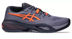 ASICS Men's Gel Resolution X Wide Tennis Shoes - Grayish Purple/Nova Orange - High-Performance Court Sneakers for Stability & Comfort on Hard Courts