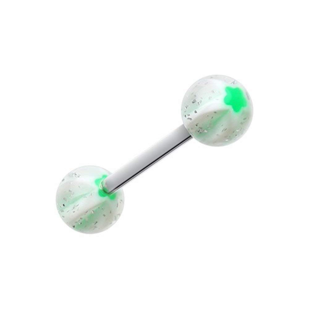 Star Punch Acrylic Barbell Tongue Ring - Stylish Body Jewelry for Piercing Lovers